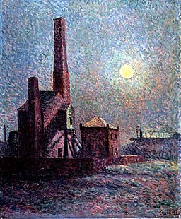 Maximilien Luce - Fabrik im Mondlicht