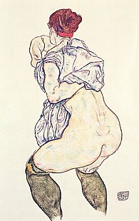 Egon Schiele - Rückenakt