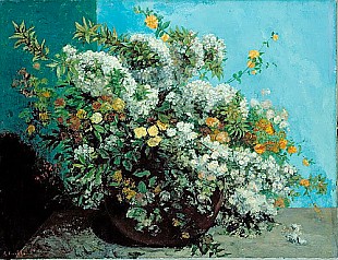 Gustave Courbet - Blühende Zweige und Blumen