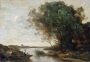 Jean Baptiste Camille Corot - Flußlandschaft
