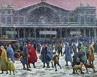 Maximilien Luce - Paris, Gare de l'Est im Schnee