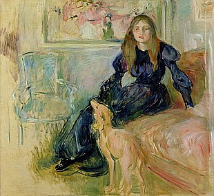 Berthe Morisot - Julie Manet mit ihrem Geyhound Laerte