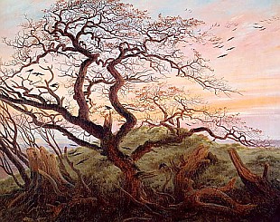 Caspar David Friedrich - Rabenbaum (Kahler Baum an der Küste Rügens, oder: Krähenhorst auf Rügen).