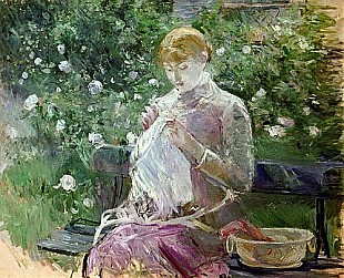 Berthe Morisot - Pasie näht in Bougivals Garten 1881