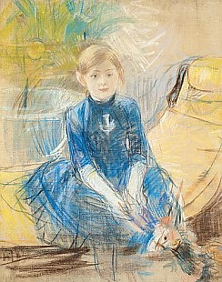 Berthe Morisot - Mädchen im blauen Kleid