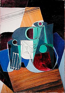 Juan Gris - Wein Karaffe und Glas