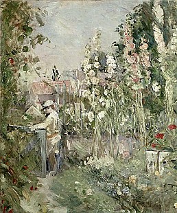 Berthe Morisot - Junge bei den Stockrosen