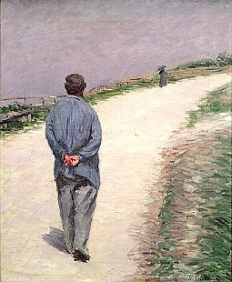 Gustav Caillebotte - Pere Magloire auf der Straße nach Saint-Clair, Etretat