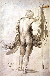 Albrecht Dürer - Nacktstudie oder weiblicher Akt von Hinten