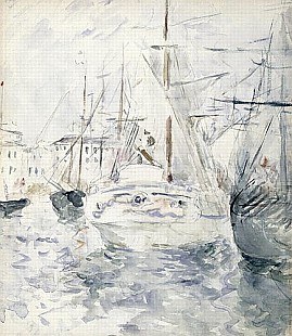 Berthe Morisot - Weißes Boot im Hafen von Nizza 1881