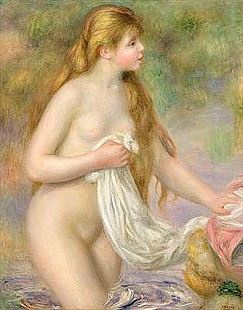 Pierre-Auguste Renoir - Badende mit langem Haar