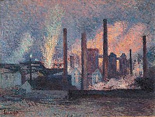 Maximilien Luce - Studie, Fabriken bei Charleroi