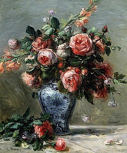 Pierre-Auguste Renoir - Vase mit Rosen