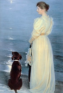 Peder Severin Kroyer - Sommerabend am Südstrand von Skagen, Marie Kroyer