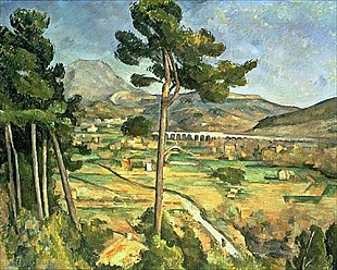 Paul Cézanne - Landstraße mit Viadukt: Montagne Sainte-Victoire