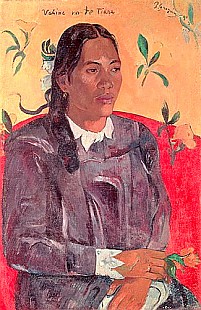 Paul Gauguin - Frau mit Blume