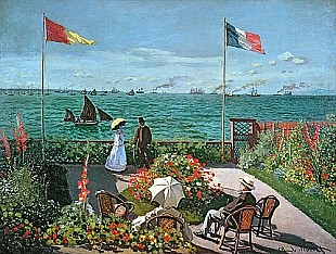 Claude Monet - Die Terrasse am Meeresufer von Saint-Adresse