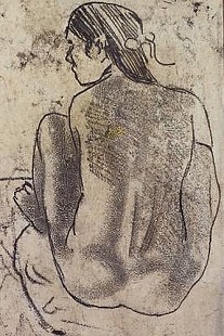 Paul Gauguin - Rückenakt einer Tahitianerin