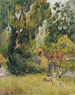 Paul Gauguin - Hütten unter Bäumen