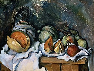 Paul Cézanne - Stilleben mit Früchten und Ginger Topf