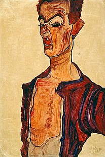 Egon Schiele - Selbstporträt weinend