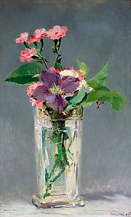 Edouard Manet - Nelken und Clematis in einer Kristallvase