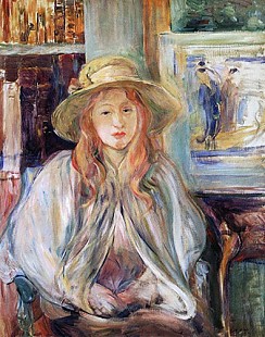 Berthe Morisot - Julie Manet mit Strohhut