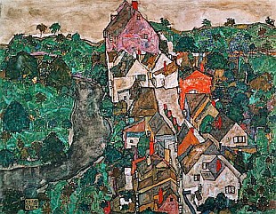 Egon Schiele - Landschaft bei Krumau