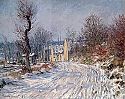 Straße nach Giverny im Winter