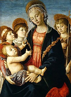 Sandro Botticelli - Die Jungfrau und Kind mit zwei Engeln und Johannes dem Täufer