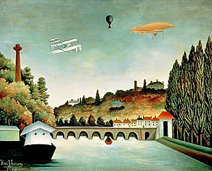 Henri Rousseau - Ansicht der Brücke in Sevres und der  Hügel in Clamart, St. Cloud und Bellevue