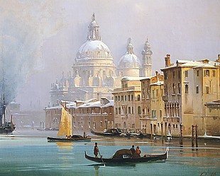 Ippolito Caffi - Venedig im Schnee