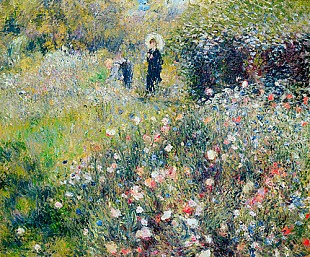 Pierre-Auguste Renoir - Frau mit Sonnenschirm in einem Garten