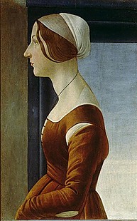Sandro Botticelli - Bildnis einer Dame mit Kappe
