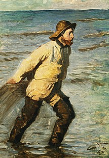 Peder Severin Kroyer - Fischer holt Netz ein