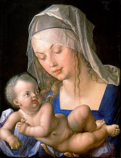 Albrecht Dürer - Jungfrau und Kind mit einer halben Birne