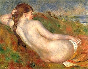Pierre-Auguste Renoir - Nacktes Mädchen, im Dünengras ruhend