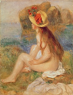 Pierre-Auguste Renoir - Nackte Badende mit Strohhut