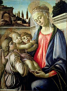 Sandro Botticelli - Madonna und Kind mit Engeln