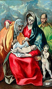 El Greco (Domenico Theotocopuli) - Die Heilige Familie mit St. Elisabeth
