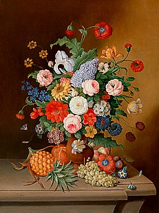 Johann Georg Seitz - Großes Blumenstilleben