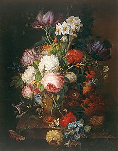 Cornelis von Spaendonck - Nachfolger - Großer Strauß Sommerblumen