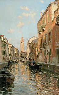 Bernardo Hay - Blick in einen Kanal in Venedig