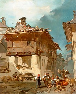 Charles Hoguet - Gasse in Interlaken