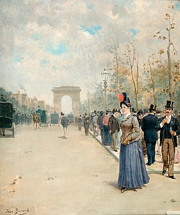 Jean Beraud - Pariser Straßenszene am Arc de Triomphe