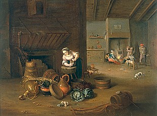 David Teniers D.J. - Mittelalterliches Kücheninterieur 