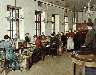 Französischer Maler - In der Korkenfabrik 