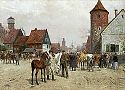 Pferdemarkt in einem Ostseehafen 