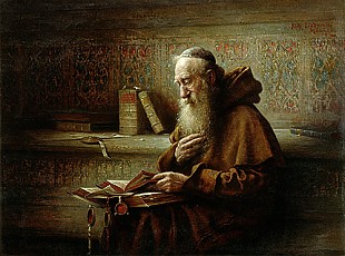 Richard Linderum - Lesender Mönch 