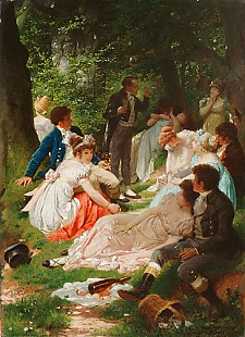 Eugen Klimsch - Picknick vornehmer Gesellschaft